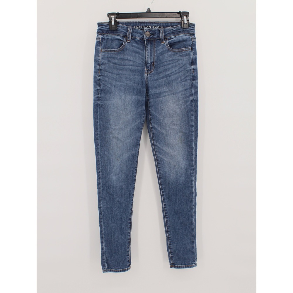 American Eagle Super‎ Stretch Jegging Jeans Medium Wash Blue Size 8 Regular
